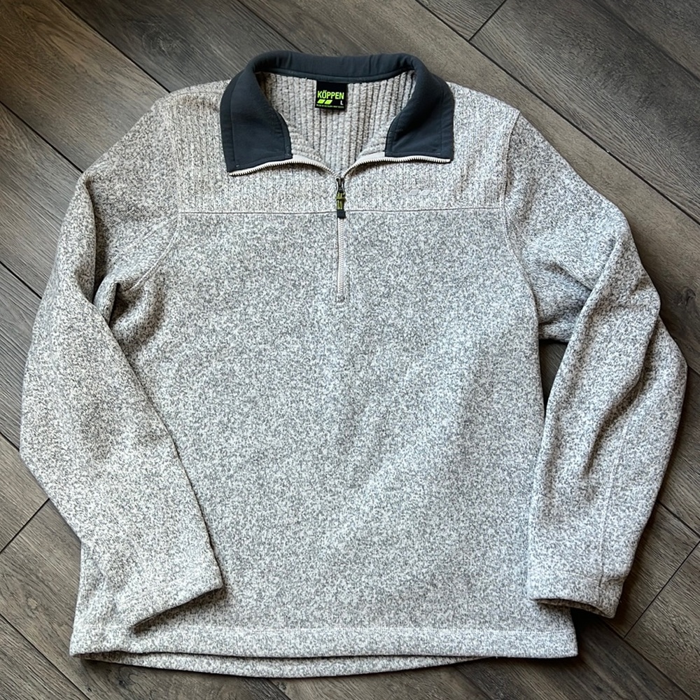 Koppen Sz L Mens grey 1/4 Zip Sweater